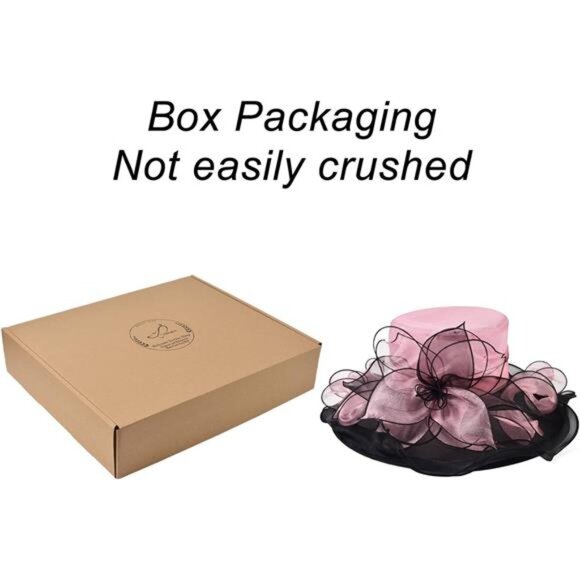 Derby Hats for Women, Classy Organza Sun Hat, Pink Black main image 6